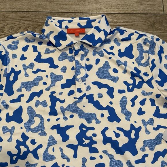 Redvanly Barres Golf Polo NWT Mens Medium Marine Authentic Athletic Camo Print - Picture 1 of 6